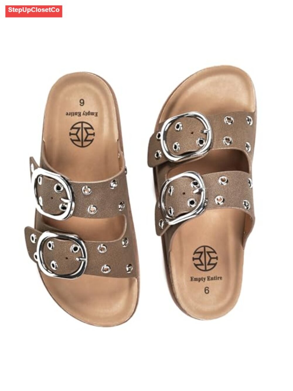 Cork Sandals with Arch Support - Slide Sandals with Adjustable Buckle,